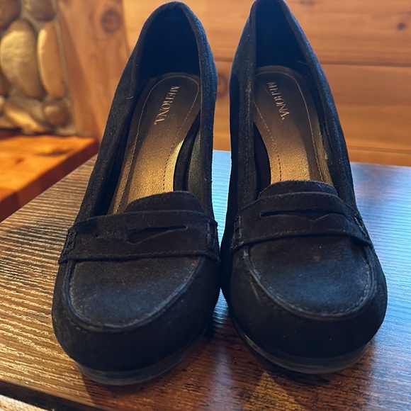 Black Vegan Suede Wedges - Picture 3 of 4